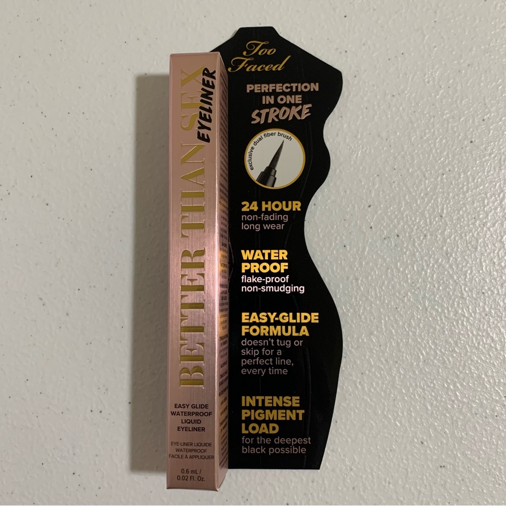Too Faced Better Than Sex Easy Glide Waterproof Liquid Eyeliner-NIB - Picture 3 of 8